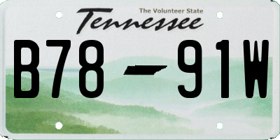 TN license plate B7891W