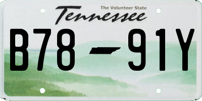 TN license plate B7891Y