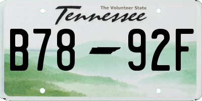 TN license plate B7892F