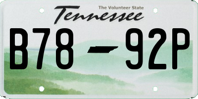 TN license plate B7892P