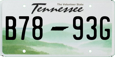 TN license plate B7893G