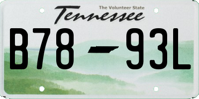 TN license plate B7893L
