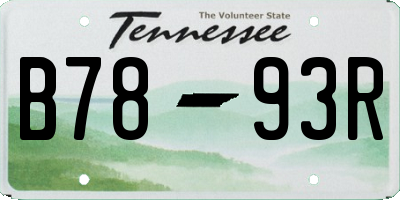 TN license plate B7893R