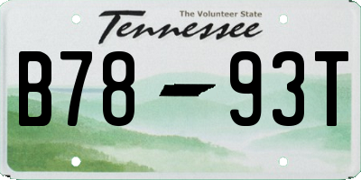 TN license plate B7893T