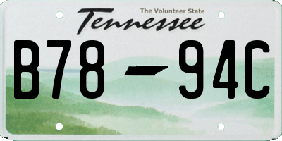 TN license plate B7894C