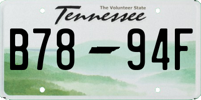 TN license plate B7894F