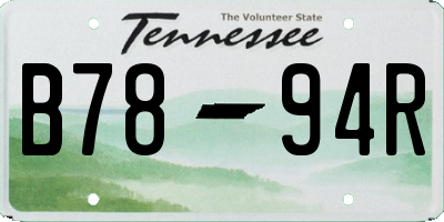 TN license plate B7894R