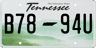 TN license plate B7894U