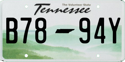 TN license plate B7894Y