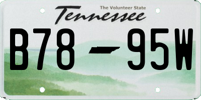TN license plate B7895W