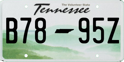 TN license plate B7895Z