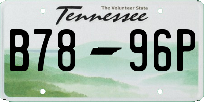 TN license plate B7896P
