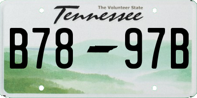 TN license plate B7897B