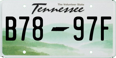 TN license plate B7897F