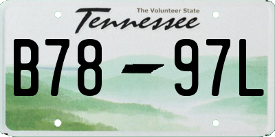 TN license plate B7897L