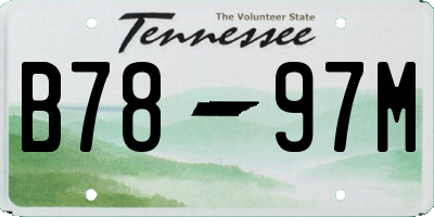 TN license plate B7897M
