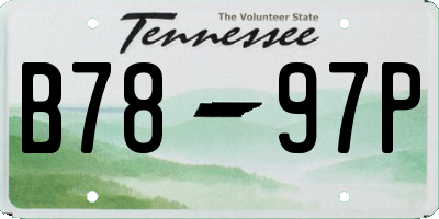 TN license plate B7897P