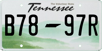 TN license plate B7897R
