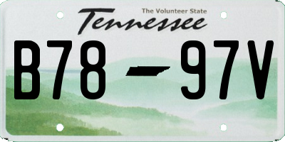 TN license plate B7897V