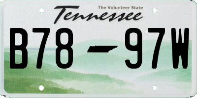 TN license plate B7897W