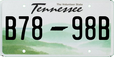 TN license plate B7898B