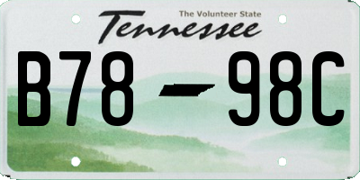 TN license plate B7898C