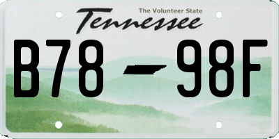 TN license plate B7898F