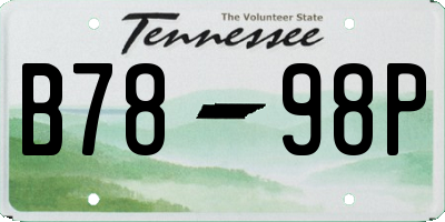 TN license plate B7898P