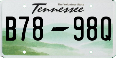 TN license plate B7898Q