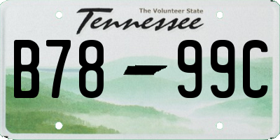 TN license plate B7899C