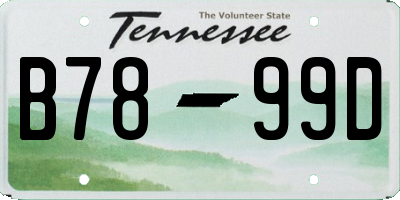 TN license plate B7899D
