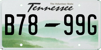 TN license plate B7899G
