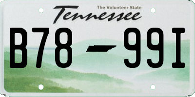 TN license plate B7899I