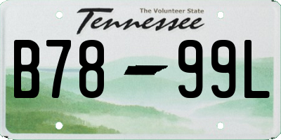 TN license plate B7899L