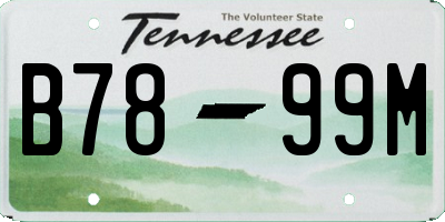 TN license plate B7899M
