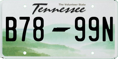 TN license plate B7899N
