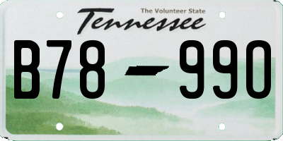 TN license plate B7899O