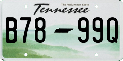 TN license plate B7899Q