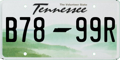 TN license plate B7899R