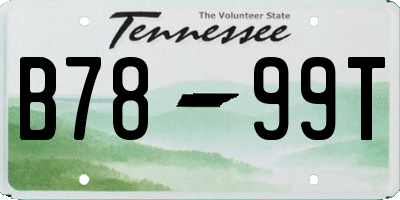 TN license plate B7899T