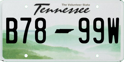 TN license plate B7899W