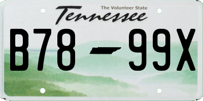 TN license plate B7899X