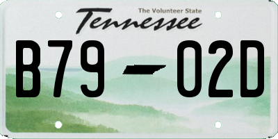 TN license plate B7902D