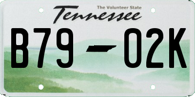 TN license plate B7902K