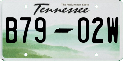 TN license plate B7902W