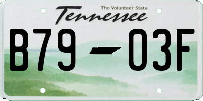 TN license plate B7903F