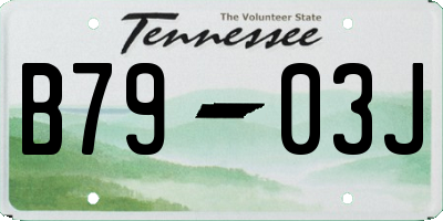 TN license plate B7903J