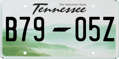 TN license plate B7905Z