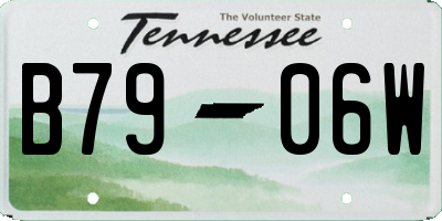 TN license plate B7906W