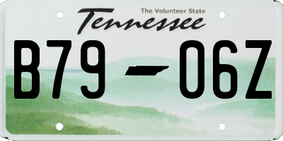 TN license plate B7906Z